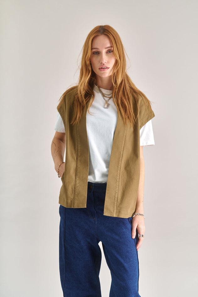 Georgie Gilet Olive Green