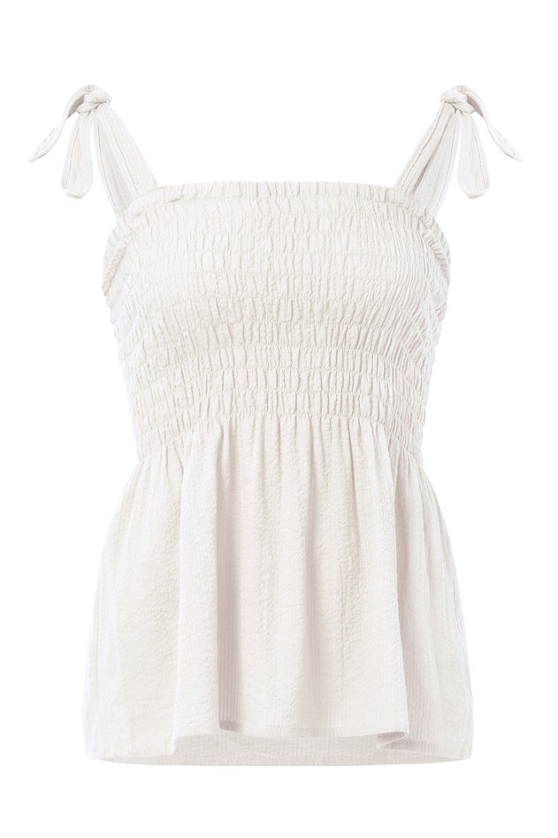 Gaia Organic Cotton Seersucker Top Natural