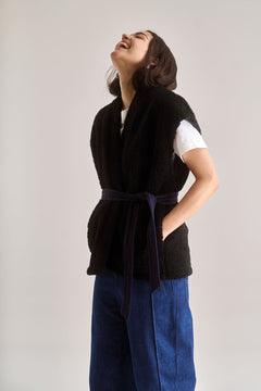 Georgie Reversible Fleece Gilet Black