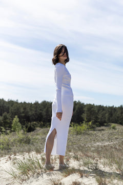 Brera Ribbed Long-Sleeve Top White