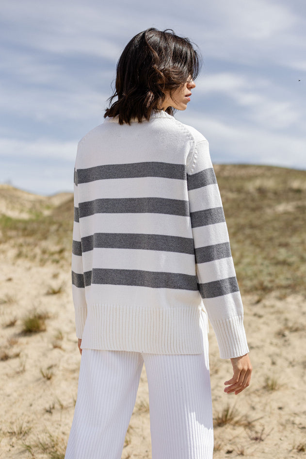 Marina Merino Jumper Grey Striped