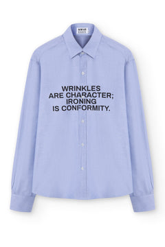 Wrinkles Button-Up Shirt Blue
