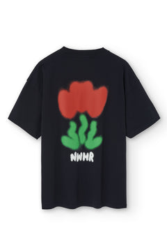 Tulip Print T-Shirt Black