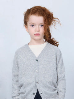 Kids' Cashmere Cardigan Grey