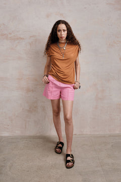 Emmie Organic Linen Cotton Shorts Pink
