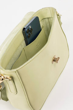 Leather Crossbody Broadway Collection Pistachio