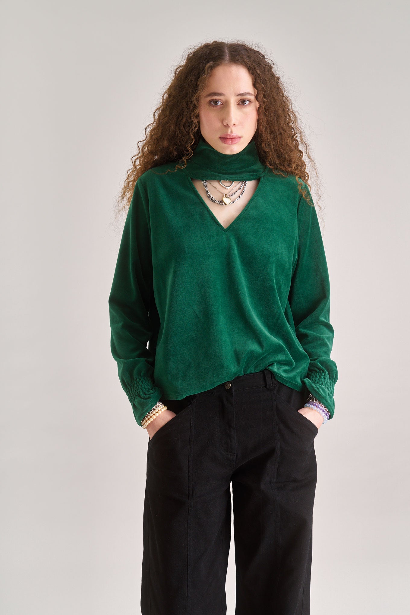Alice Velvet Top Green