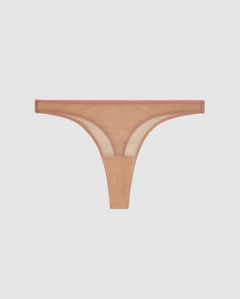 Mesh Thong Sand/Candy Pink