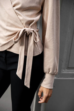 Gardenia Wrap Sweater Beige