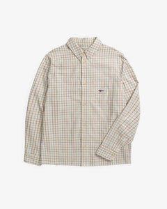 Casual Unisex Organic Cotton Shirt Off-White Check