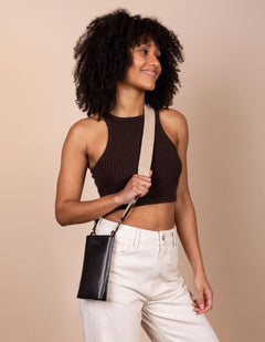 Charlie Phone Bag Classic Leather Black