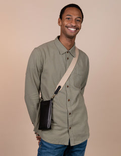 Charlie Phone Bag Classic Leather Black