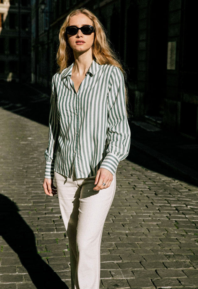 Kauri Shirt Striped Green