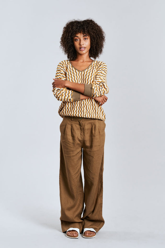 Lion Linen Trousers Khaki