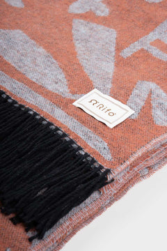 Cody Recycled Cotton Blanket Orange-Grey