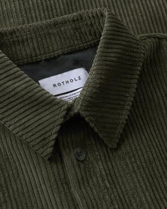 Cord Casual Shirt Dark Green