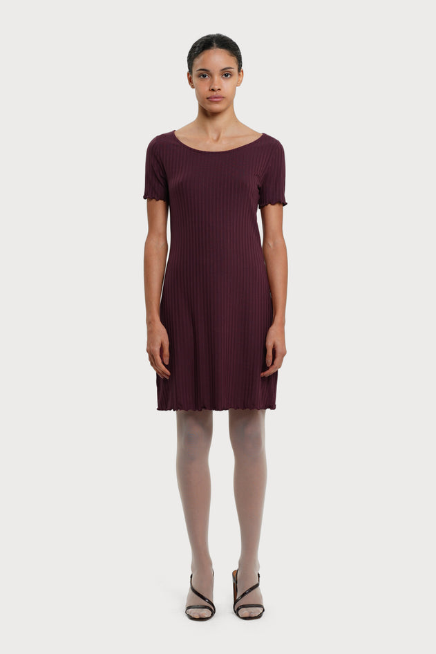 Corinne Dress Wine Red