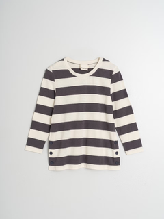 Cotton Striped T-Shirt Charcoal