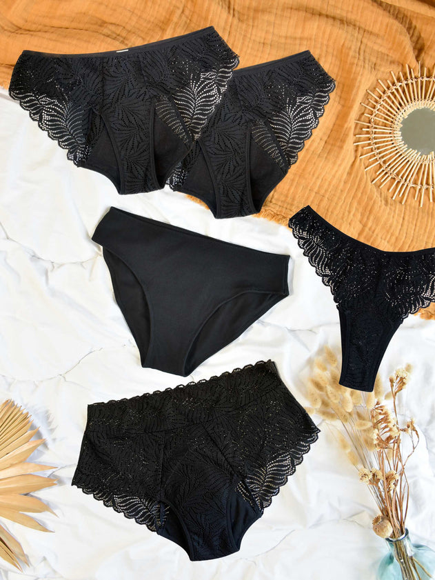 Period Panties Mix 5-Pack Black