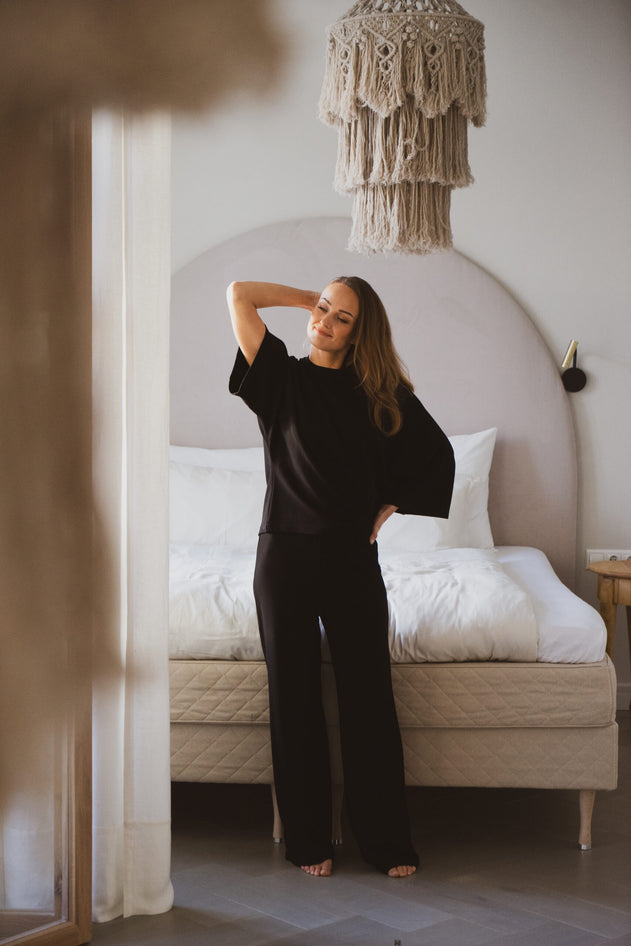 Mena Loungewear With T-Shirt Black