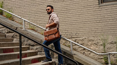 Leather Briefcase Cuoio Dark Brown