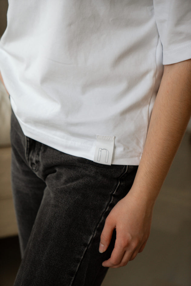 Line T-shirt Wit