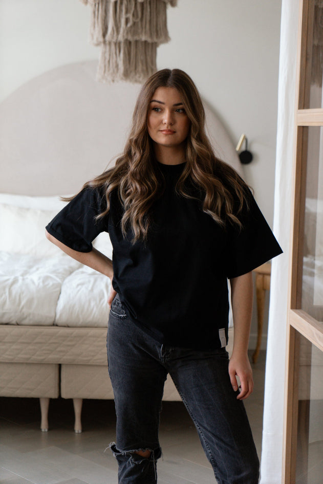 Line T-shirt Zwart