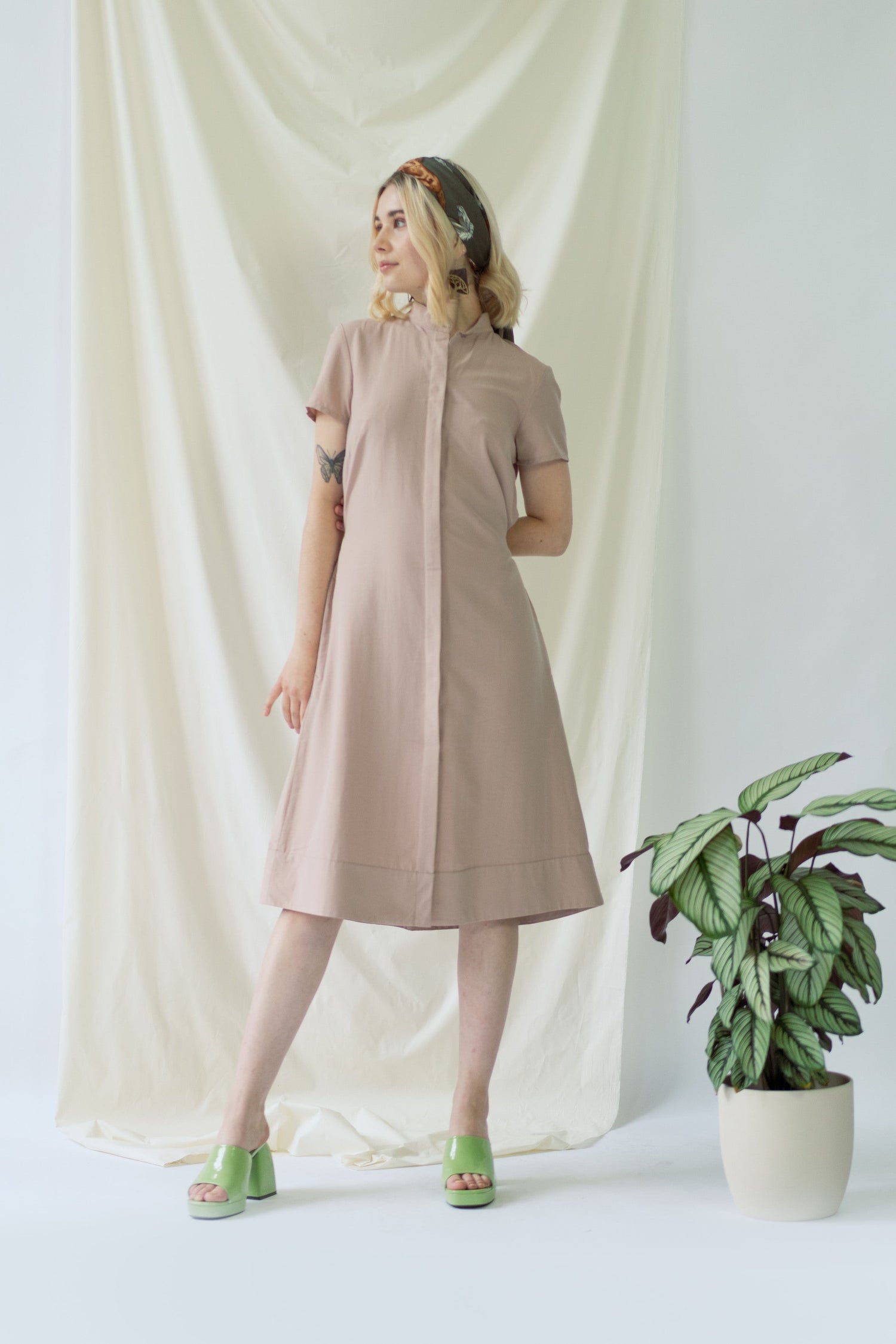 Melanie Dress Short Sleeves Rose