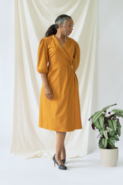 Isabel Wrap Dress Yellow