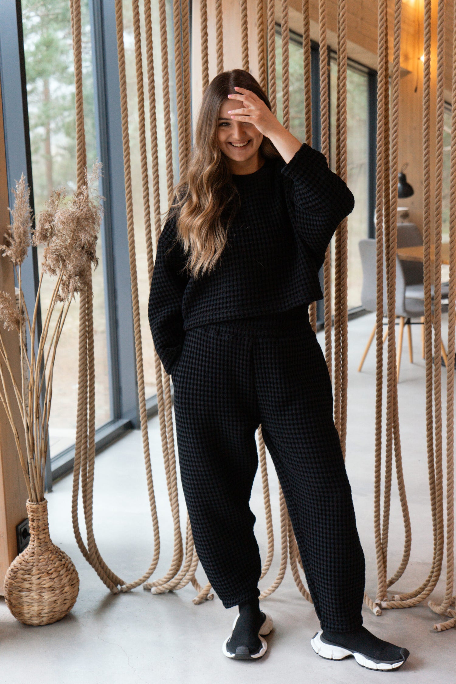 Aiko Loungewear-set Zwart
