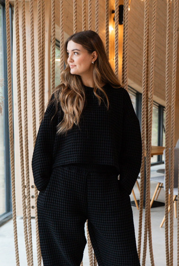 Aiko Loungewear-set Zwart