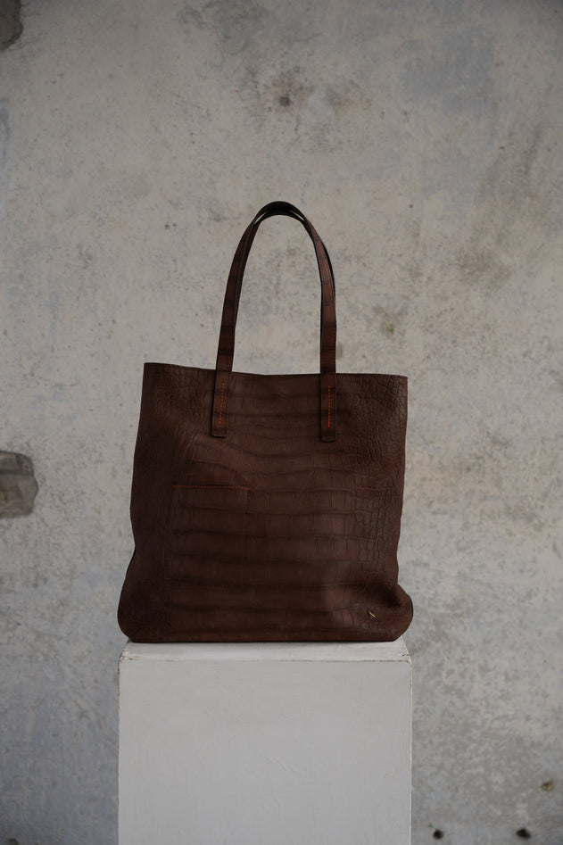 No. 266 Shopper Bag Croco Brown