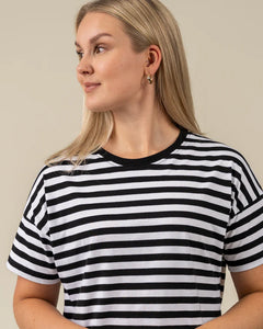 Muisto T-Shirt Dress Black-White