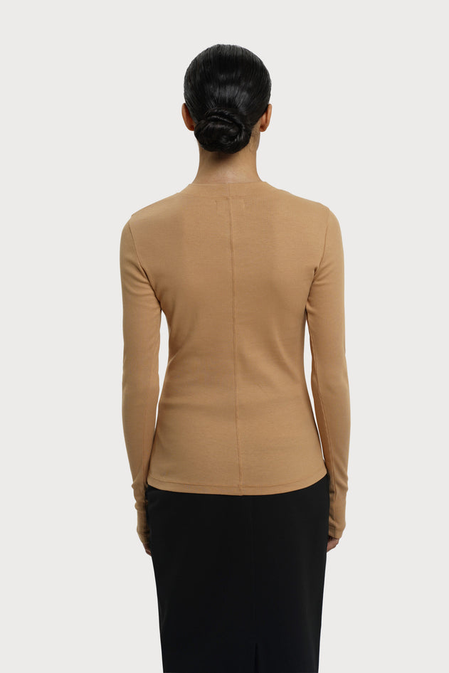 Ottawa Long Sleeve Top Camel Brown