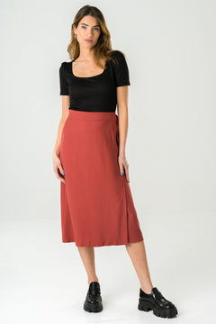 Azurite Midi Wrap Skirt Red