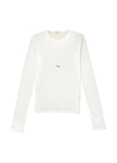 Cherry On Top Embroidered Sweater White