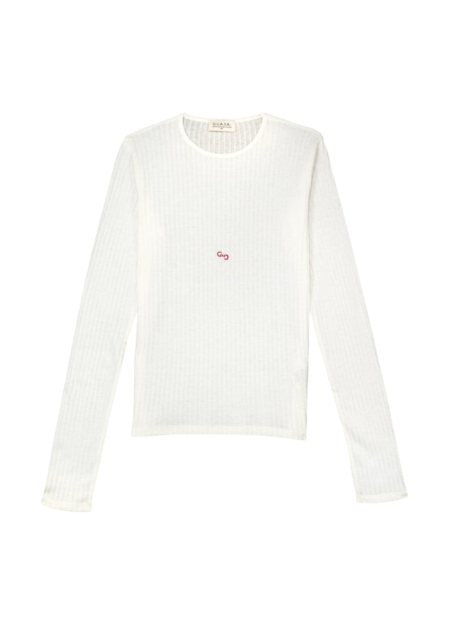 Cherry On Top Embroidered Sweater White