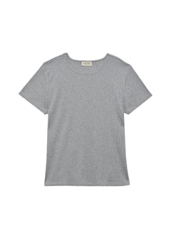 Classic Loose Ribbed T-Shirt Grey