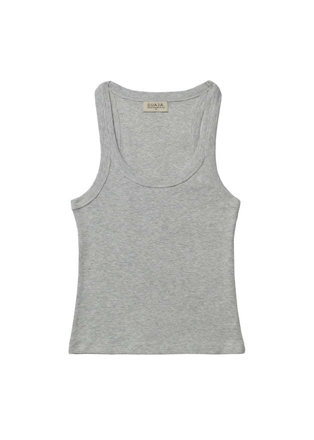 Jimmy Scoop-Neck Ribbed Tank Top Grey