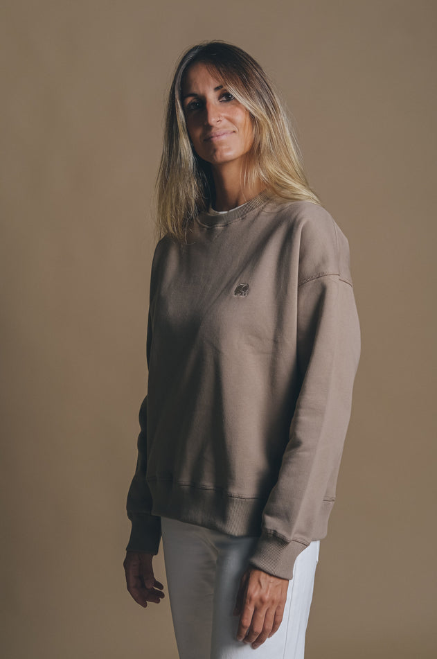 Women's Organic Essential Oversized Sweater Desert Taupe