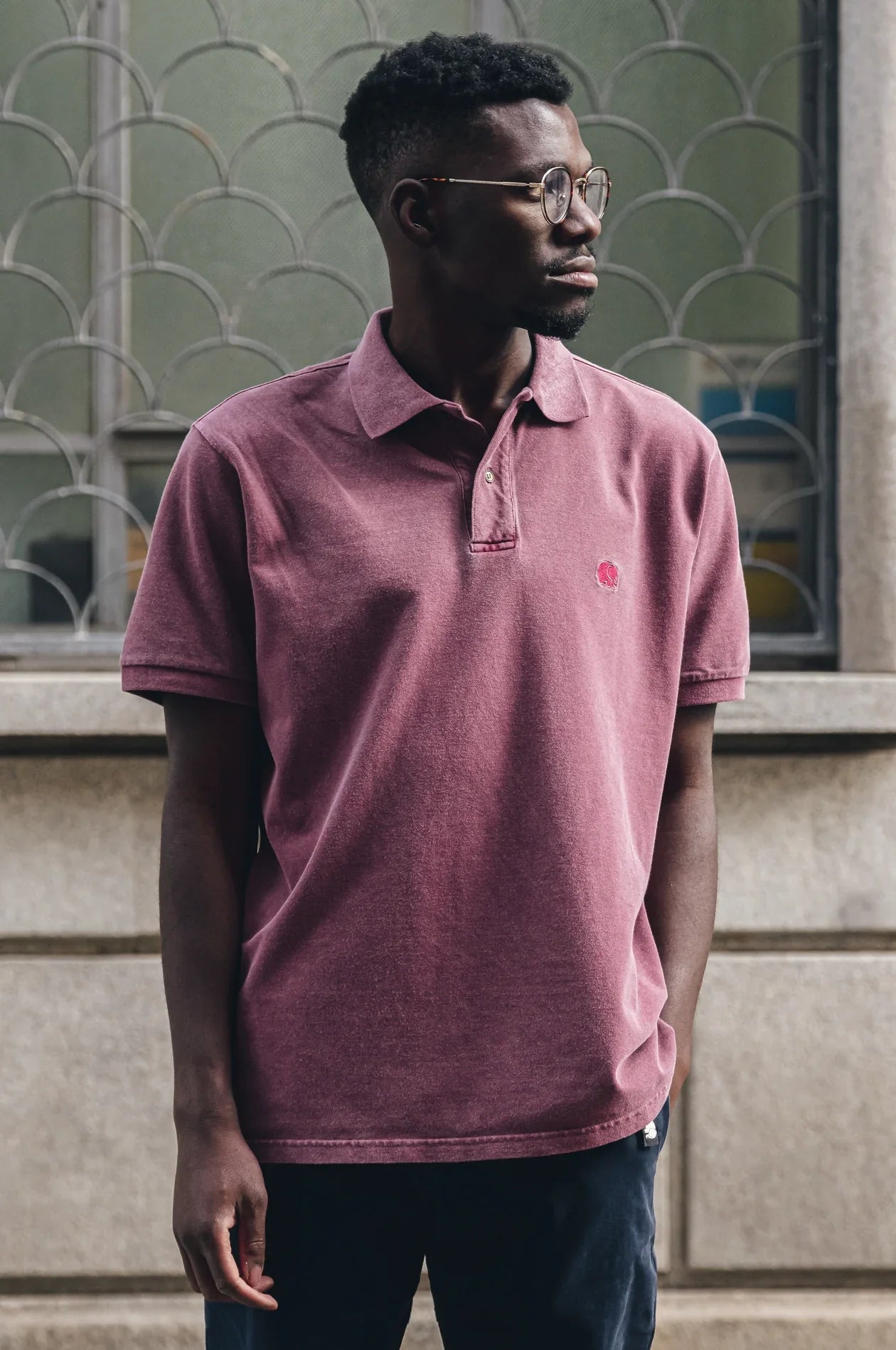 Organic Pigment Dyed Polo Shirt Zinfandel