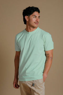 Heren Essential Pigment T-shirt Dusty Aqua