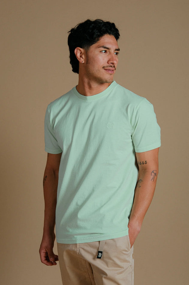 Heren Essential Pigment T-shirt Dusty Aqua