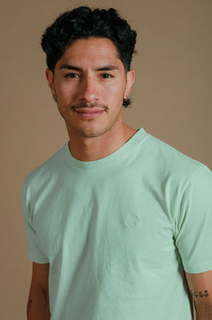 Heren Essential Pigment T-shirt Dusty Aqua