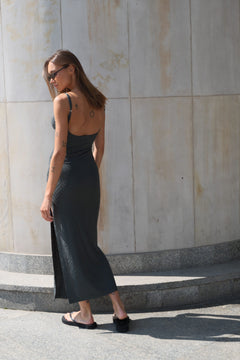 Jacquard Maxi Dress Washed Green