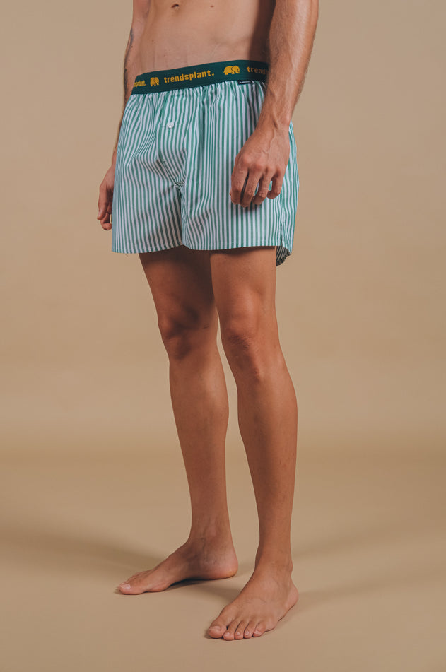 Recovo® x Trendsplant Striped Boxer Shorts Green