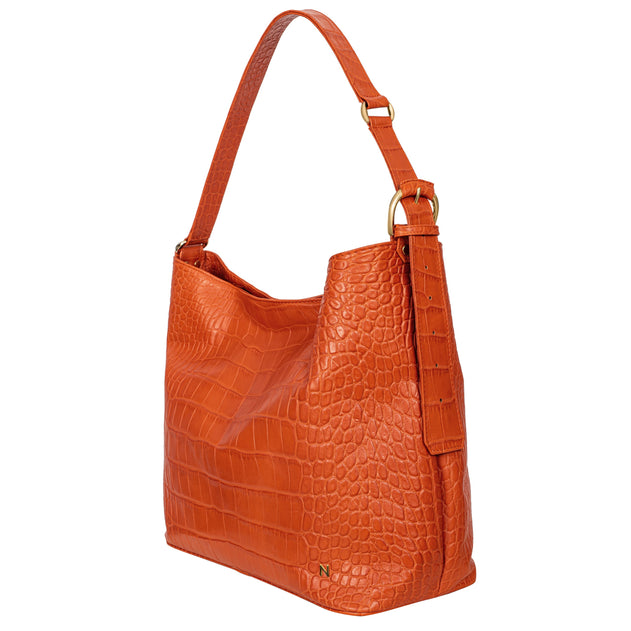 No. 303 Maxi Hobo Bag Croco Orange