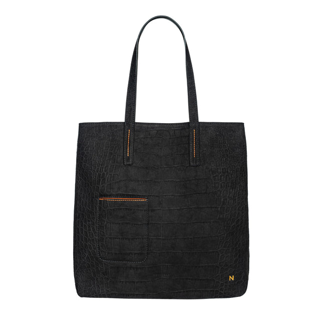 No. 266 Shopper Bag Croco Black