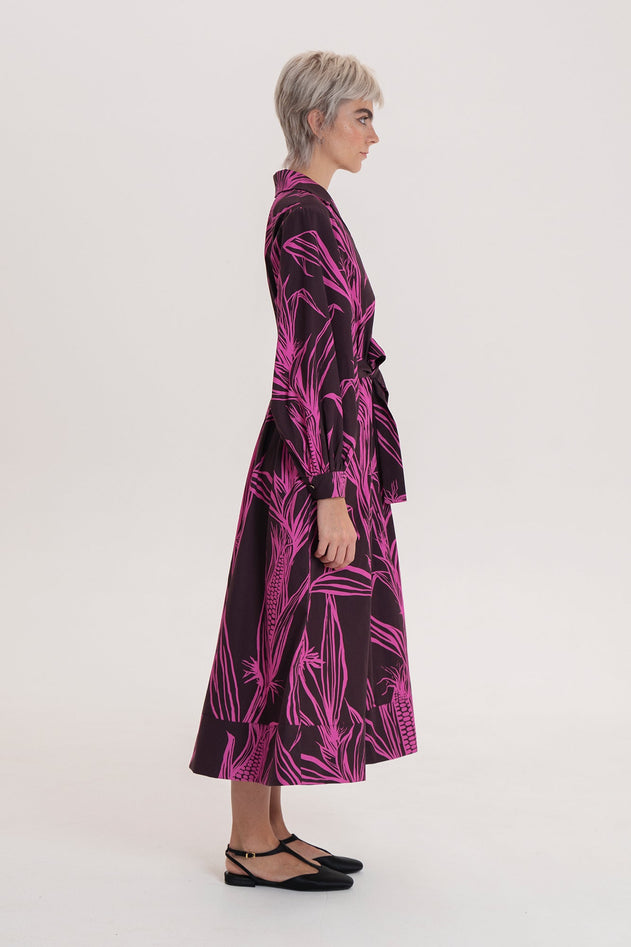 Tanya Poplin Midi Dress Corn Pink