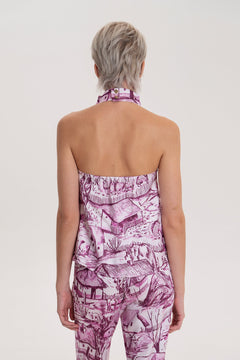 Riska Open Back Top Farm Pink